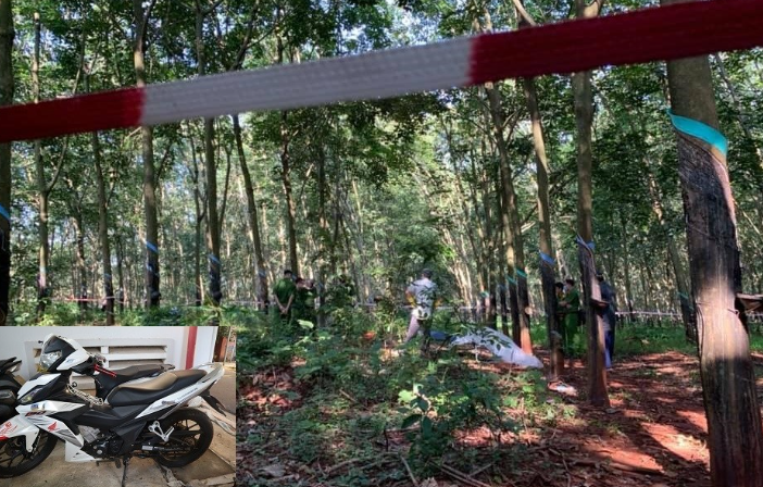 Theo hồ sơ vụ án, khoảng 4h sáng ngày 24/9/2019, một công nhân trong lúc đi cạo mủ cao su đã phát hiện thi thể nữ giới trong lô cao su thuộc địa bàn ấp Tân An (xã Phước Tân, huyện Xuyên Mộc, tỉnh Bà Rịa - Vũng Tàu). Tại hiện trường, nạn nhân chỉ mặc mỗi chiếc áo khoác màu đỏ, không mặc quần, ngoài ra không có tài sản gì khác. Vào cuộc điều tra, cơ quan công an đã nhanh chóng xác định được danh tính nạn nhân là em V.T.T.Y (ngụ xã Quảng Thành, huyện Châu Đức). (Hiện trường nơi xảy ra vụ án mạng)