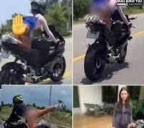 Người phụ nữ mang quốc tịch Nga bị điều tra hành vi lái xe mô tô nguy hiểm