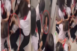 Xôn xao video ghi cảnh nhóm nữ sinh đánh bạn trong nhà vệ sinh trường học