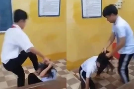 Phẫn nộ clip nữ sinh bị hành hung dã man tại trường THCS ở An Giang