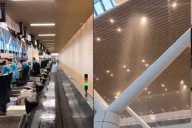 Nhà ga T3 – Sân bay Tân Sơn Nhất tiếp tục bị dột khi trời mưa