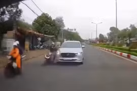 Làm rõ vụ ô tô va chạm xe máy rồi tăng ga rời hiện trường