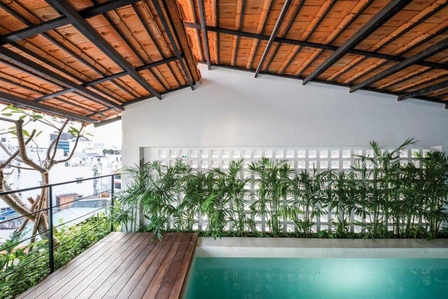 Nhà phố diện tích nhỏ trở thành resort xanh với hồ bơi thật lạ - Hình 7 Nha pho dien tich nho tro thanh resort xanh voi ho boi that la-Hinh-7