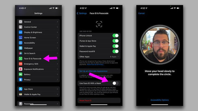 Cách mở khóa iPhone không cần tháo khẩu trang Cach mo khoa iPhone khong can thao khau trang