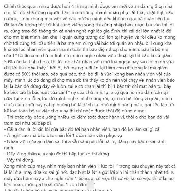 Con rể tương lai là chủ nhà hàng, bố cô gái có hành động lạ Con re tuong lai la chu nha hang, bo co gai co hanh dong la