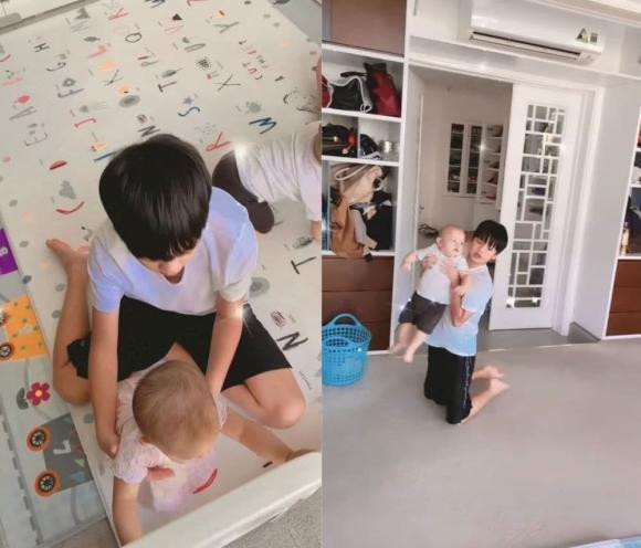 Những nhóc tỳ nhà sao Việt giỏi chăm em nhất nhí Vbiz: - Hình 10 Nhung nhoc ty nha sao Viet gioi cham em nhat nhi Vbiz:-Hinh-10