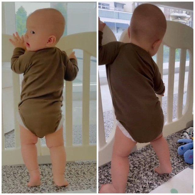 Hà Hồ khoe khoảnh khắc hai nhóc tỳ tập đứng Ha Ho khoe khoanh khac hai nhoc ty tap dung