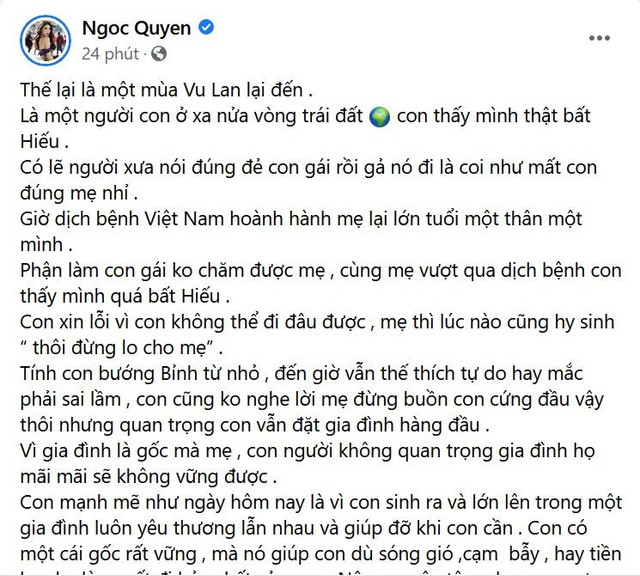 Ngọc Quyên thấy "bất hiếu" khi để mẹ đẻ một mình ở Việt Nam - Hình 3 Ngoc Quyen thay