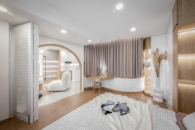 Căn hộ 70m2 đẹp như mơ với những đường cong mềm mại - Hình 8 Can ho 70m2 dep nhu mo voi nhung duong cong mem mai-Hinh-8
