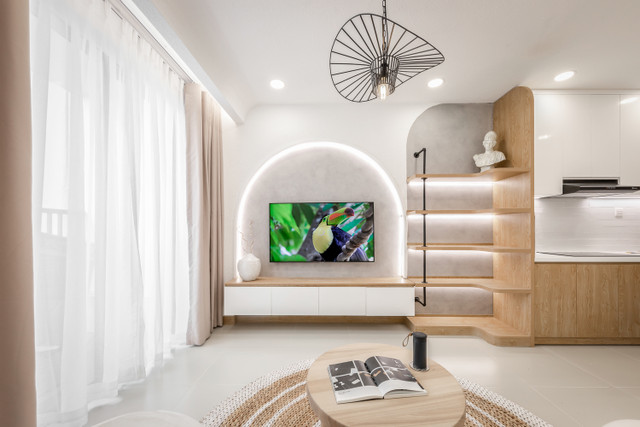 Căn hộ 70m2 đẹp như mơ với những đường cong mềm mại - Hình 2 Can ho 70m2 dep nhu mo voi nhung duong cong mem mai-Hinh-2