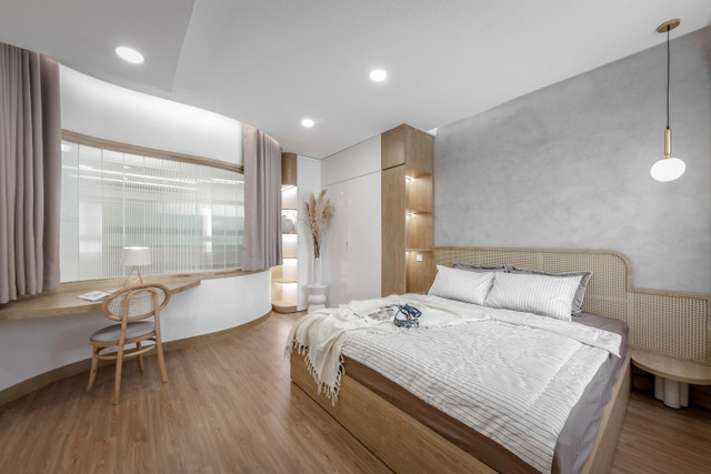 Căn hộ 70m2 đẹp như mơ với những đường cong mềm mại - Hình 10 Can ho 70m2 dep nhu mo voi nhung duong cong mem mai-Hinh-10