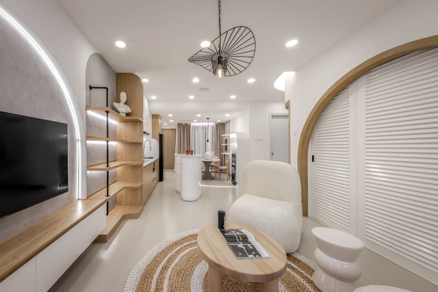 Căn hộ 70m2 đẹp như mơ với những đường cong mềm mại - Hình 5 Can ho 70m2 dep nhu mo voi nhung duong cong mem mai-Hinh-5