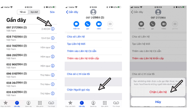 Thủ thuật chặn số điện thoại trên iPhone cực đơn giản Thu thuat chan so dien thoai tren iPhone cuc don gian