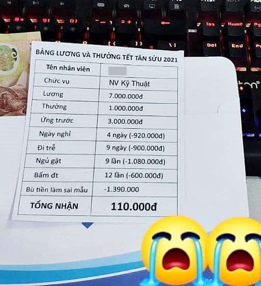 Thưởng Tết 6 triệu bỗng chốc co lại chỉ còn 120 nghìn đồng ? - Hình 3 Thuong Tet 6 trieu bong choc co lai chi con 120 nghin dong ?-Hinh-3