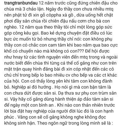 Trang Trần thừa nhận "trùm sân si", cố gắng hành thiện tích phước - Hình 3 Trang Tran thua nhan
