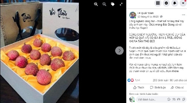 Vải thiều bán đầy chợ Việt, sang nước bạn có giá 1 triệu/hộp 12 quả - Hình 3 Vai thieu ban day cho Viet, sang nuoc ban co gia 1 trieu/hop 12 qua-Hinh-3
