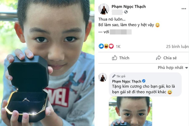 Ngọc Thạch hết hồn khi quý tử 6 tuổi "tặng kim cương cho bạn gái" - Hình 3 Ngoc Thach het hon khi quy tu 6 tuoi