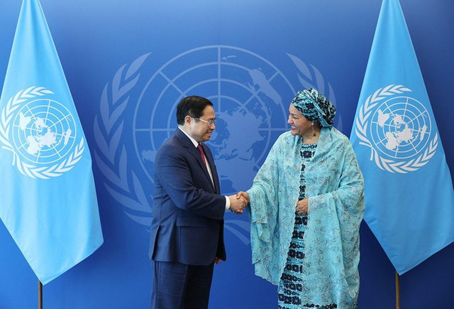 Thủ tướng Chính phủ gặp Phó Tổng Thư ký LHQ Amina Mohammed Thu tuong Chinh phu gap Pho Tong Thu ky LHQ Amina Mohammed