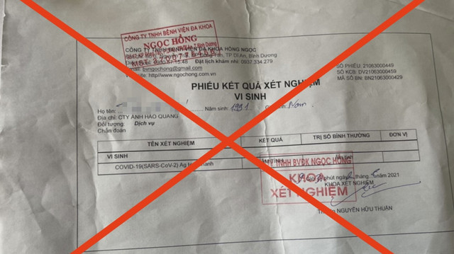 Công an Bình Dương bắt giữ 3 đối tượng làm giả giấy test COVID-19 Cong an Binh Duong bat giu 3 doi tuong lam gia giay test COVID-19