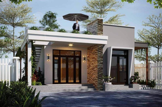 5 mẫu nhà cấp 4 mái bằng 3 phòng ngủ như thiên đường - Hình 3 5 mau nha cap 4 mai bang 3 phong ngu nhu thien duong-Hinh-3