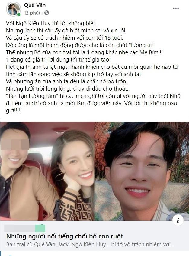 Quế Vân hận bạn trai bỏ con, nhận xét Jack còn tốt hơn nhiều Que Van han ban trai bo con, nhan xet Jack con tot hon nhieu
