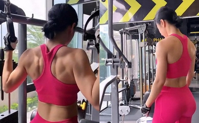 Angela Phương Trinh nhiều năm nâng tạ: Vòng 3 trái đào, cơ bắp cuồn cuộn - Hình 5 Angela Phuong Trinh nhieu nam nang ta: Vong 3 trai dao, co bap cuon cuon-Hinh-5