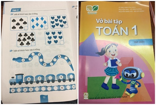 “Cơ, rô, tép, bích” xuất hiện trong vở bài tập Toán lớp 1 - Hình 2 “Co, ro, tep, bich” xuat hien trong vo bai tap Toan lop 1-Hinh-2