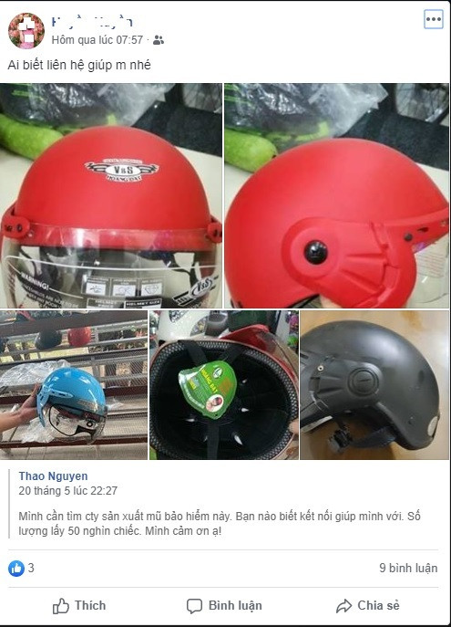 Thương lái Trung Quốc gom mũ bảo hiểm, doanh nghiệp cần thận trọng Thuong lai Trung Quoc gom mu bao hiem, doanh nghiep can than trong