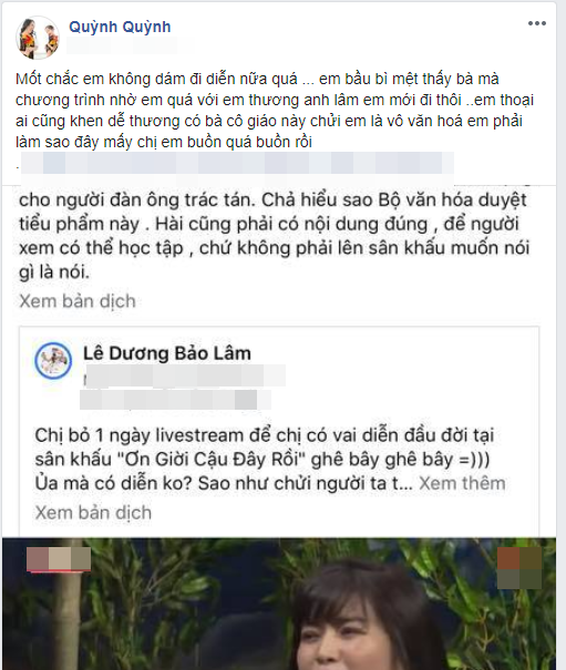 Bà xã Dương Bảo Lâm bị chửi 'vô văn hóa' khi diễn với chồng Ba xa Duong Bao Lam bi chui 'vo van hoa' khi dien voi chong