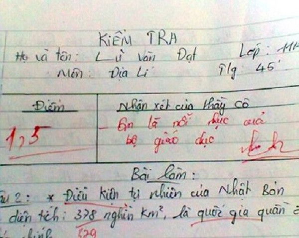 Lời phê bắt trend của cô giáo trong bài kiểm tra gây chú ý - Hình 3 Loi phe bat trend cua co giao trong bai kiem tra gay chu y-Hinh-3