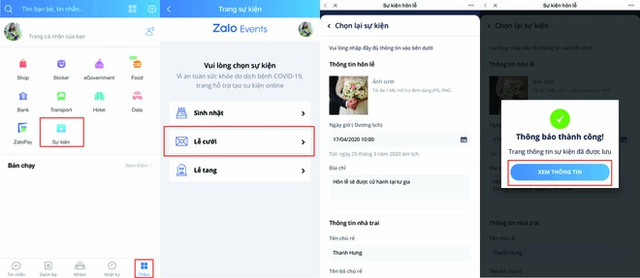 Tổ chức đám cưới, tang lễ trong mùa COVID-19 trên Zalo - Hình 2 To chuc dam cuoi, tang le trong mua COVID-19 tren Zalo-Hinh-2