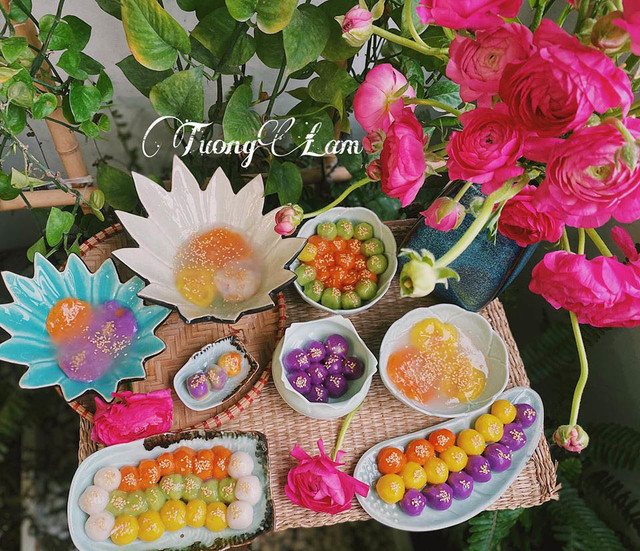 Tết Hàn thực, chị em khoe mâm bánh đẹp tới từng chi tiết Tet Han thuc, chi em khoe mam banh dep toi tung chi tiet