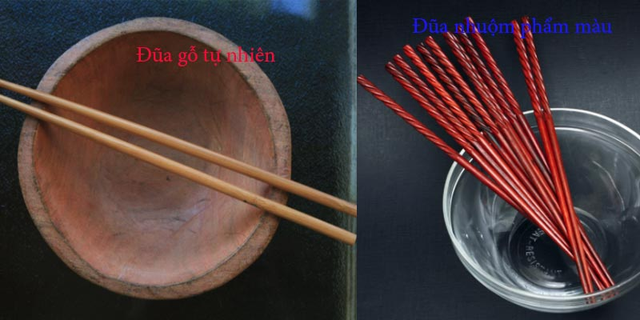 Cách phân biệt đũa gỗ tự nhiên và đũa nhuộm phẩm màu chuẩn nhất Cach phan biet dua go tu nhien va dua nhuom pham mau chuan nhat