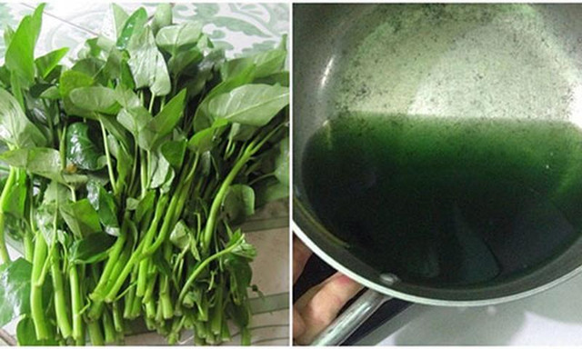 Nhìn 5 giây biết rau muống tắm hóa chất, để ý là nhận ra ngay! - Hình 2 Nhin 5 giay biet rau muong tam hoa chat, de y la nhan ra ngay!-Hinh-2