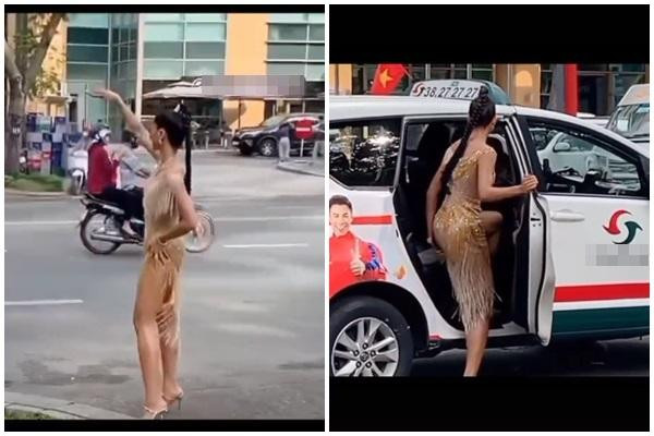 Bắt gặp H'Hen Niê vẫy taxi đi đường, body thật có như ảnh? - Hình 2 Bat gap H'Hen Nie vay taxi di duong, body that co nhu anh?-Hinh-2