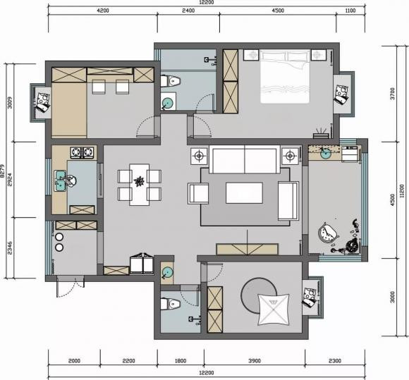 Căn hộ ba phòng ngủ kiểu Mỹ 128m2 Can ho ba phong ngu kieu My 128m2