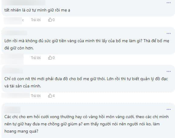 Có nên đưa toàn bộ tiền vàng cho mẹ chồng giữ sau đám cưới? - Hình 3 Co nen dua toan bo tien vang cho me chong giu sau dam cuoi?-Hinh-3