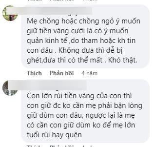 Có nên đưa toàn bộ tiền vàng cho mẹ chồng giữ sau đám cưới? - Hình 5 Co nen dua toan bo tien vang cho me chong giu sau dam cuoi?-Hinh-5