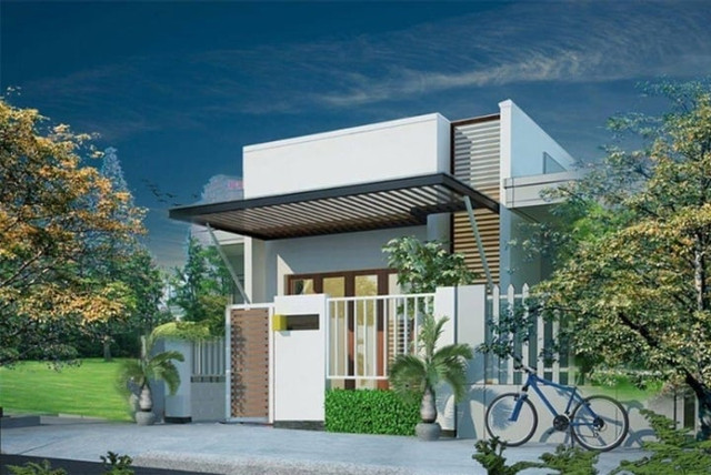 Những mẫu nhà mái bằng gác lửng đơn giản, hiện đại - Hình 9 Nhung mau nha mai bang gac lung don gian, hien dai-Hinh-9