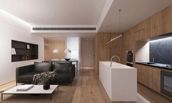 Thiết kế căn hộ 2 phòng ngủ 82m2 nhỏ nhắn nhưng ấm áp - Hình 3 Thiet ke can ho 2 phong ngu 82m2 nho nhan nhung am ap-Hinh-3