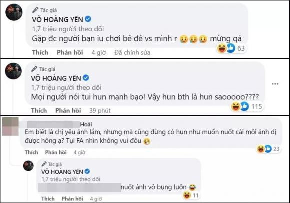 Bị trêu hôn bạn trai như nuốt môi, Võ Hoàng Yến đáp bá đạo - Hình 2 Bi treu hon ban trai nhu nuot moi, Vo Hoang Yen dap ba dao-Hinh-2