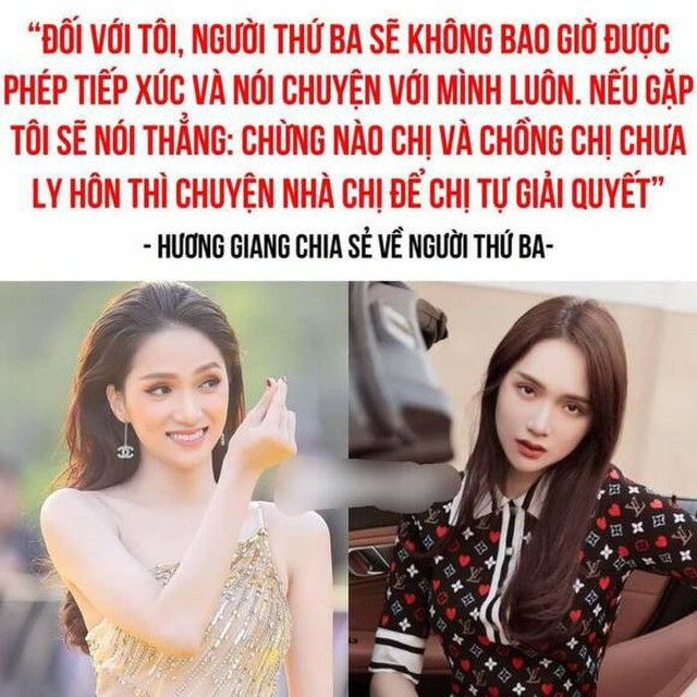 Phát ngôn của Hương Giang về người thứ 3 bỗng hot trở lại - Hình 2 Phat ngon cua Huong Giang ve nguoi thu 3 bong hot tro lai-Hinh-2