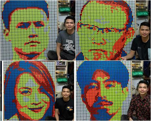 Chàng shipper có tài lẻ biến khối rubik sắc màu thành tranh chân dung - Hình 2 Chang shipper co tai le bien khoi rubik sac mau thanh tranh chan dung-Hinh-2