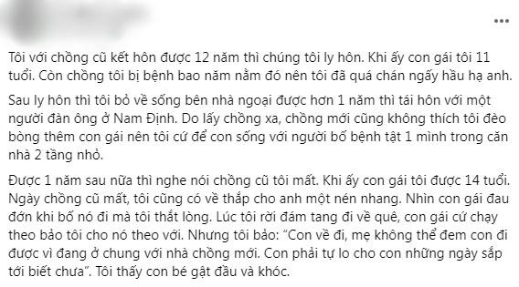 Lấy chồng bỏ mặc con gái, gặp mặt con nói một câu mà mẹ ê chề Lay chong bo mac con gai, gap mat con noi mot cau ma me e che