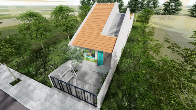 Nhà cấp 4 mái dốc sở hữu không gian thoáng đãng - Hình 2 Nha cap 4 mai doc so huu khong gian thoang dang-Hinh-2