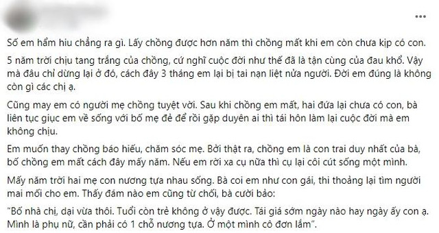 Con dâu bị tai nạn lao động, mẹ chồng chăm sóc cả đời như con đẻ Con dau bi tai nan lao dong, me chong cham soc ca doi nhu con de