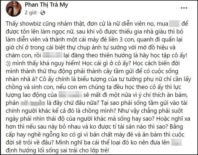 Trà My đá xéo cuộc sống Tăng Thanh Hà, gọi là 'máy đẻ'? - Hình 2 Tra My da xeo cuoc song Tang Thanh Ha, goi la 'may de'?-Hinh-2