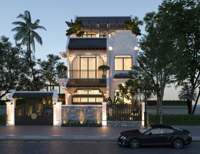 Biệt thự Indochine đẹp như viên ngọc quý giữa lòng phố biển Biet thu Indochine dep nhu vien ngoc quy giua long pho bien