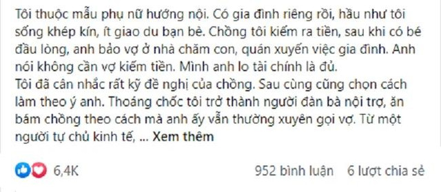 Vợ tự tặng mình quà 8/3, nói lời đanh thép khiến 'nóc nhà' hổ thẹn Vo tu tang minh qua 8/3, noi loi danh thep khien 'noc nha' ho then
