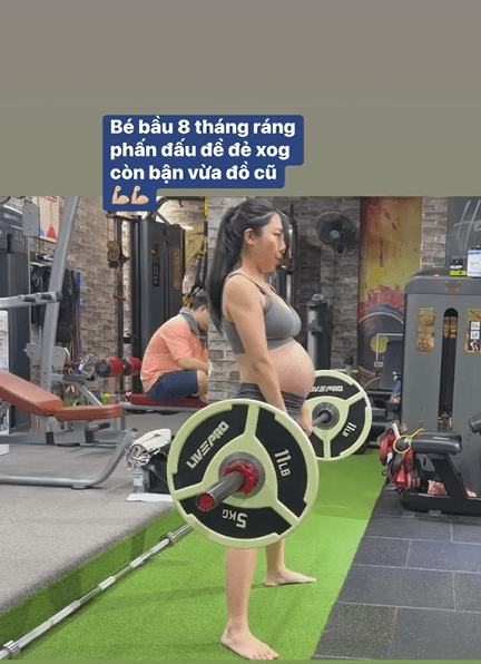 Em gái Trấn Thành khoe bụng bầu khệ nệ nâng tạ cực đỉnh - Hình 5 Em gai Tran Thanh khoe bung bau khe ne nang ta cuc dinh-Hinh-5